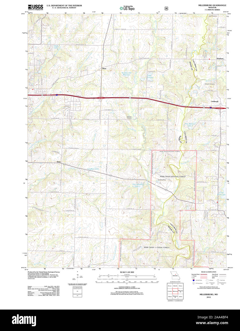 Usgs Topo Map Missouri Mo Millersburg 20120103 Tm Restoration 2AA4BF4 