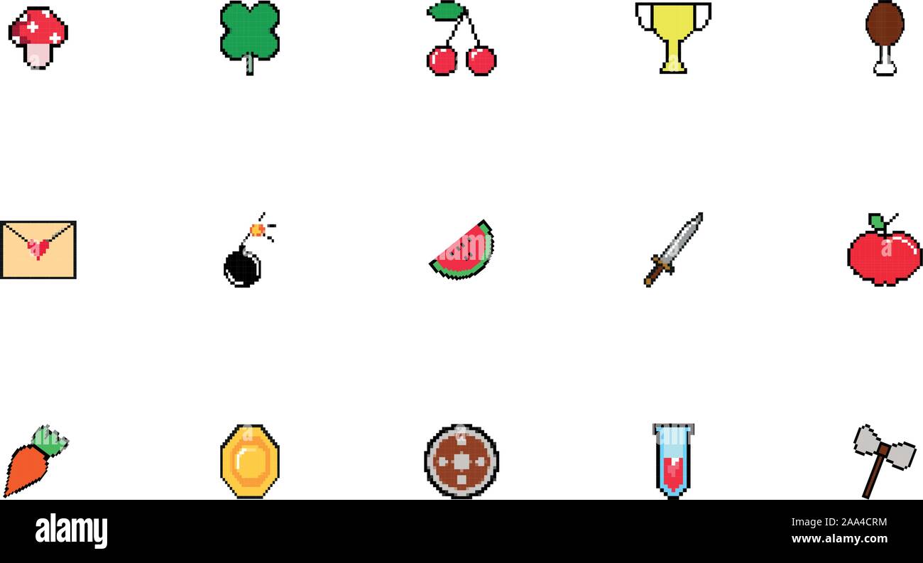 Isometric pixel art icons hi-res stock photography and images - Alamy