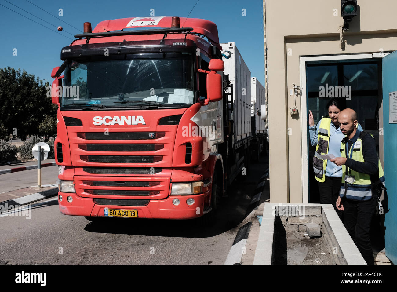 Tarqumiyah Crossing Israel 19th November 2019 A Truck Is