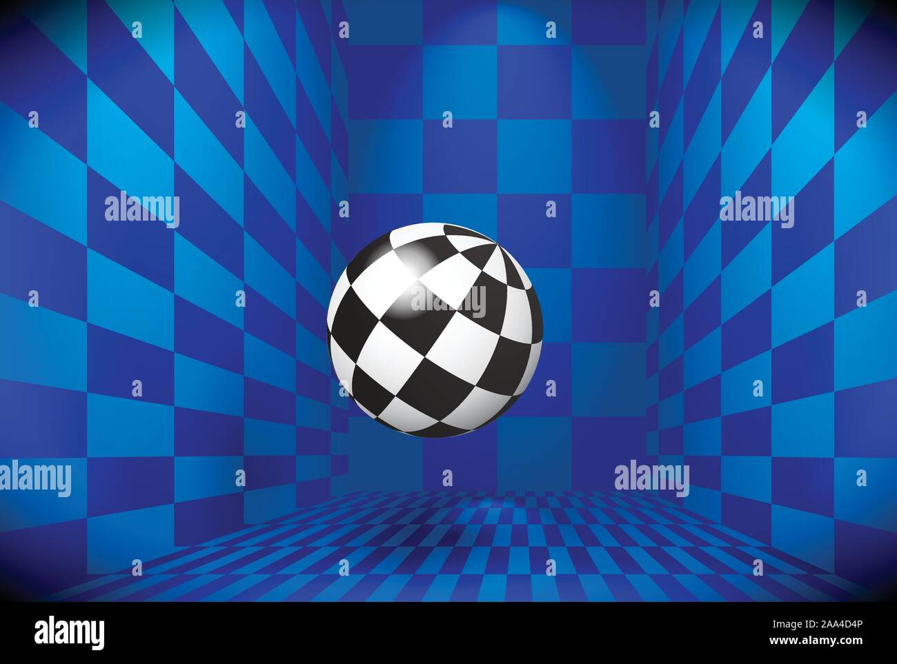 Checked ball in the room Stock Vector