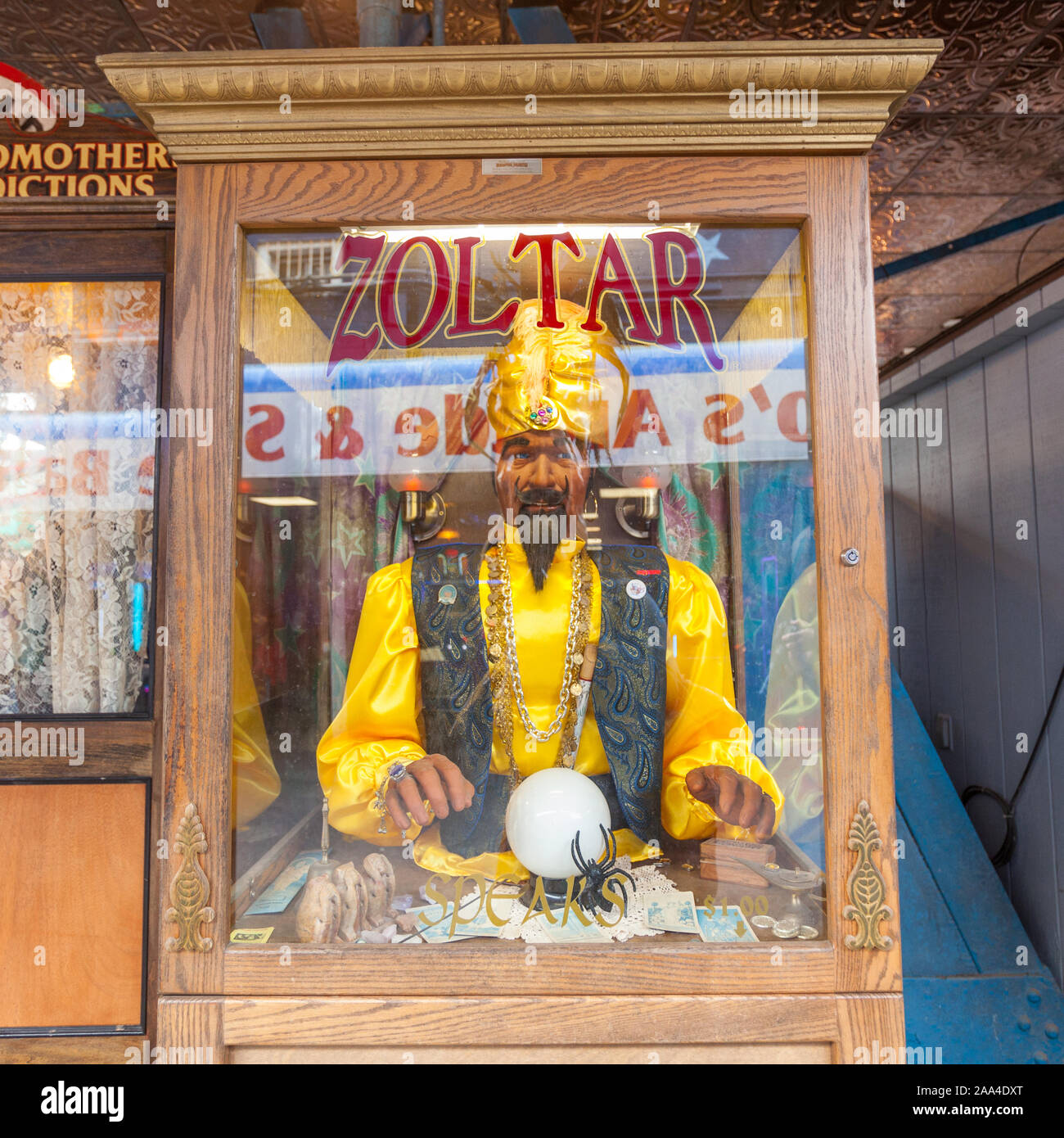 Zoltar fortune telling arcade machine, Coney Island, Brooklyn, New York, United States of America Stock Photo