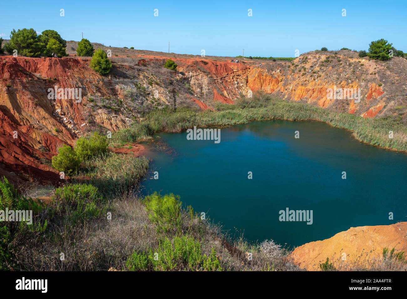 Lake of Bauxite, an abandoned and flooded bauxite quarry near Otranto