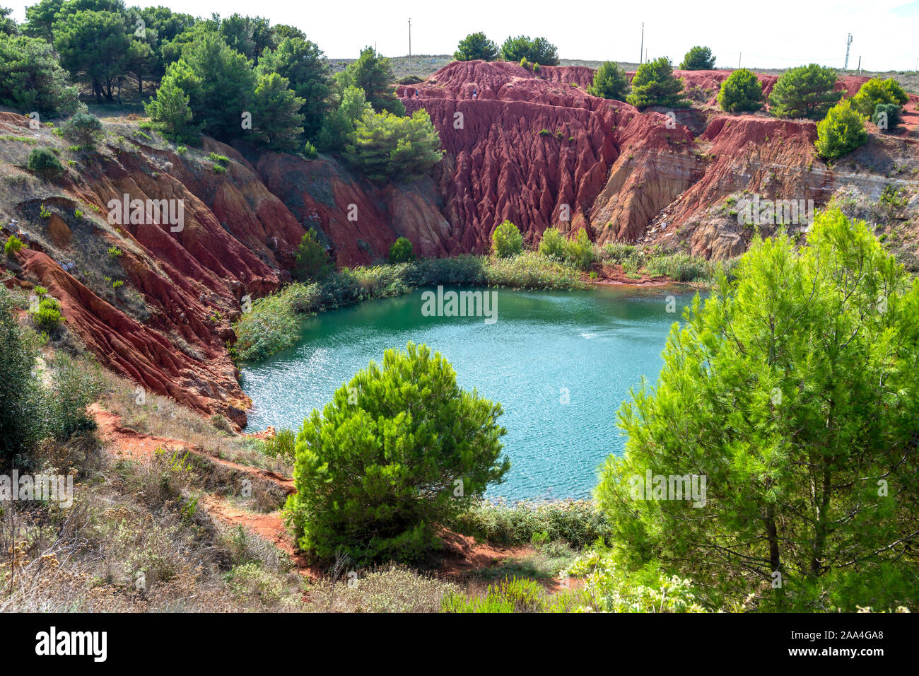 Lake of Bauxite, an abandoned and flooded bauxite quarry near Otranto