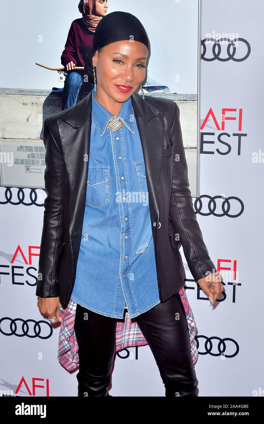Jada Pinkett Smith attending the 'Hala' screening at the AFI Fest 2019 at TCL Chinese Theatre on November 18, 2019 in Los Angeles, California. Stock Photo
