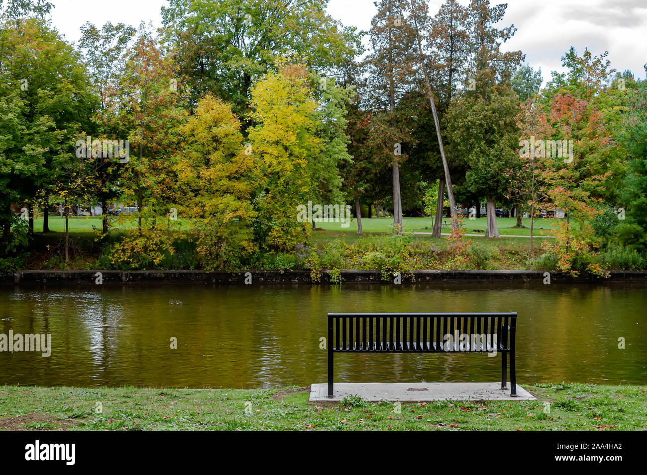 Guelph Riverside Park in Autumn Stock Photo