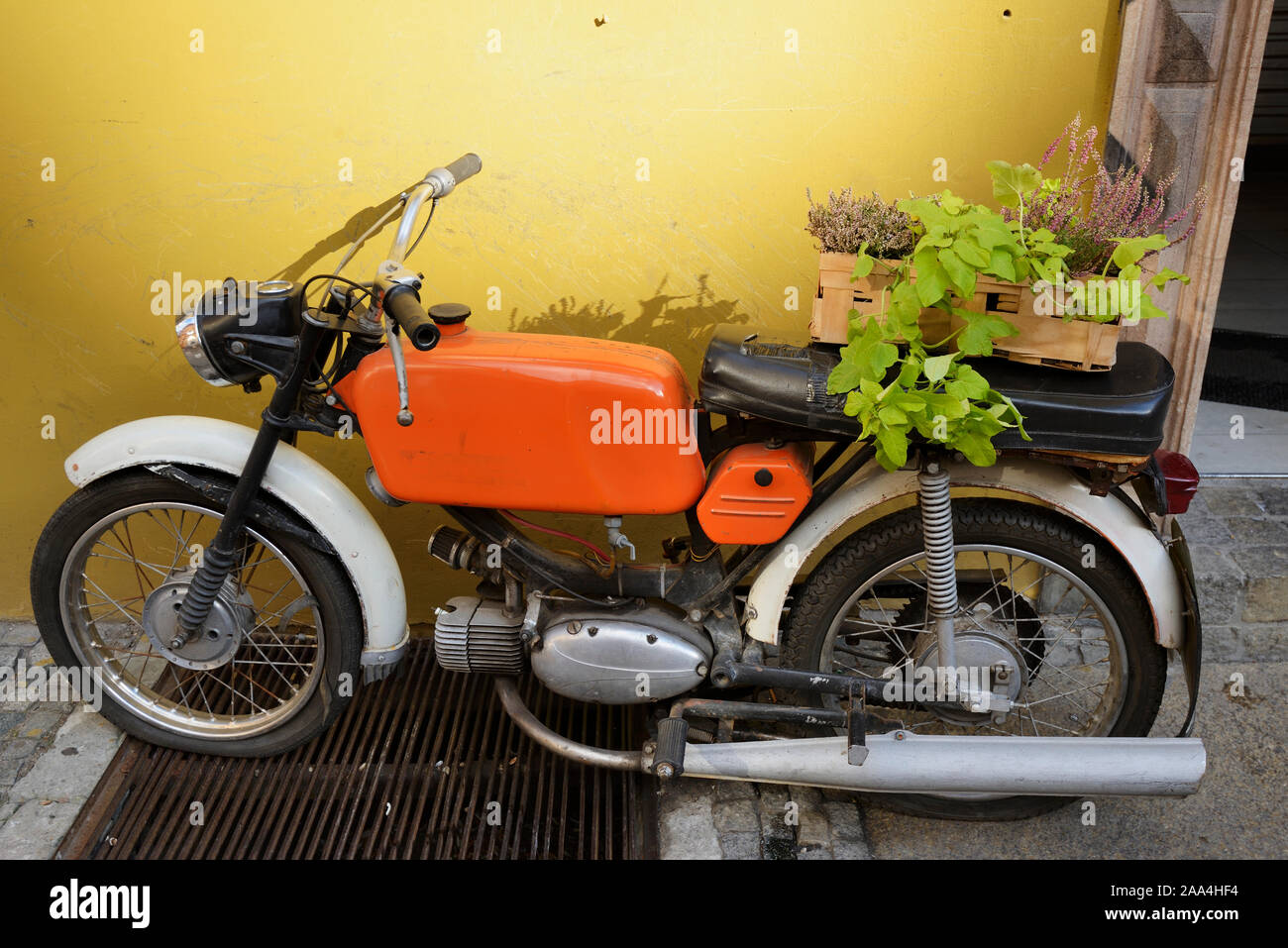 Old polish motorbike. Wroclaw, Poland Stock Photo