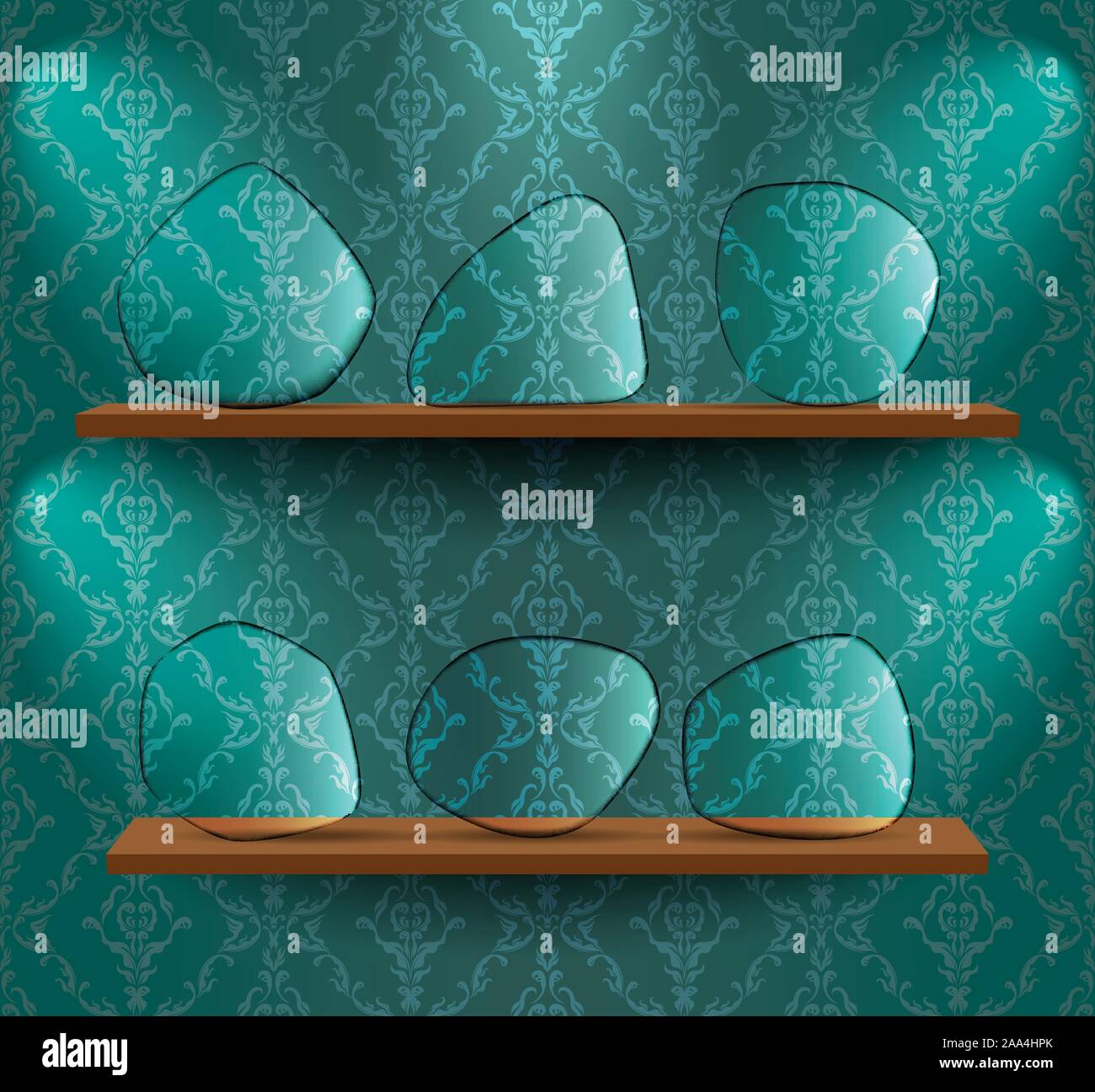 Glass plates on the shelves Stock Vector Image & Art Alamy
