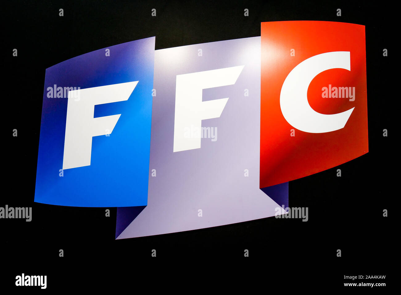 Logo of the FFC - French Federation of coachwork, France Stock Photo