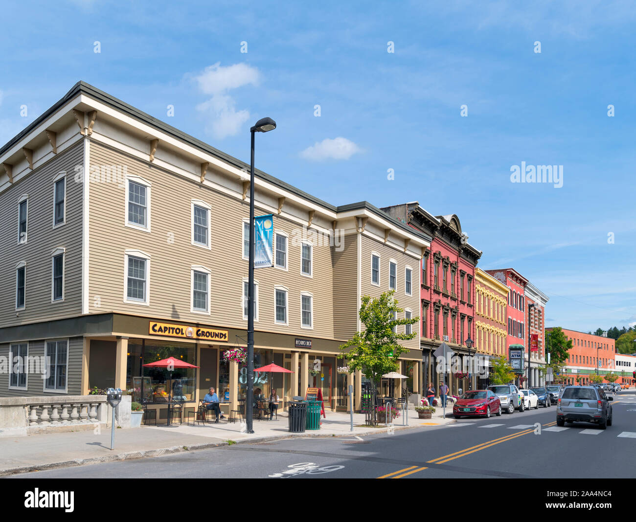 State Street in downtown, Montpelier, Vermont, USA Stock Photo