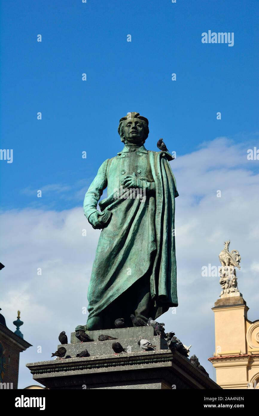 The statue of Adam Mickiewicz, the greatest polish romantic poet of the