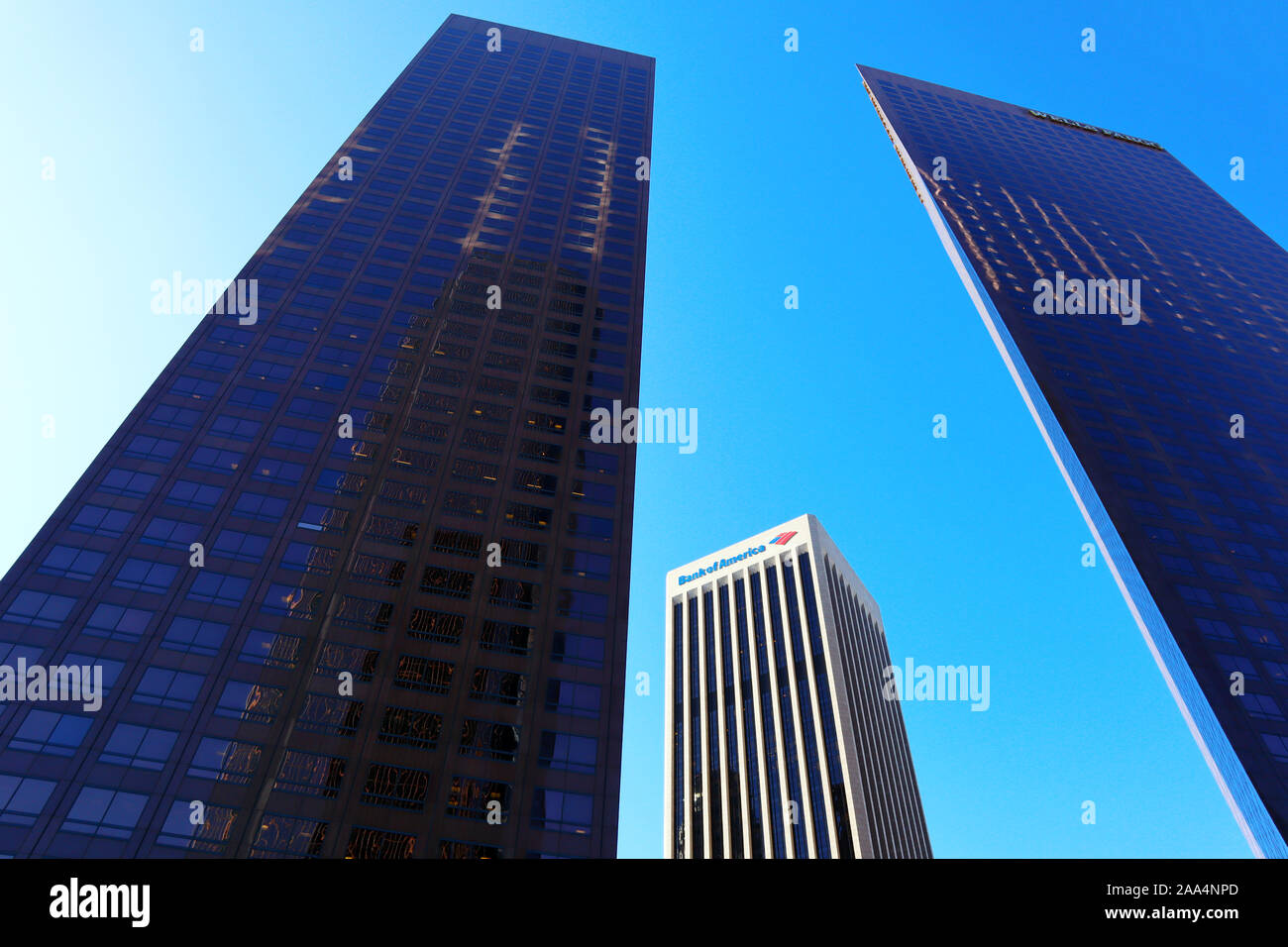 Downtown LOS ANGELES Skyscrapers view - Los Angeles, California Stock Photo