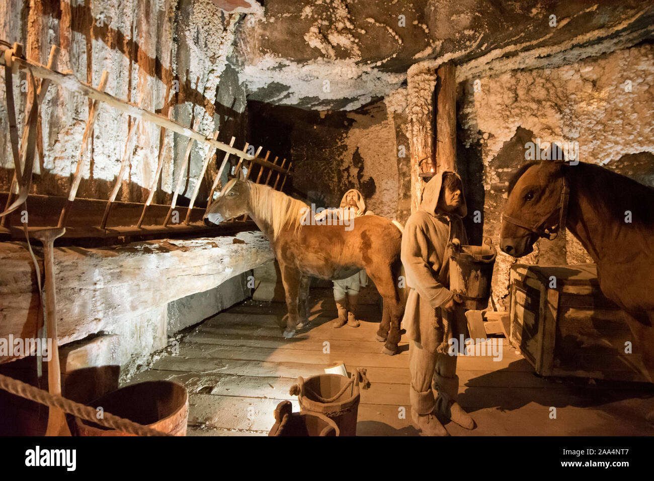 Wieliczka Salt Mine ( Kopalnia soli Wieliczka ), Tourist Route. A Unesco World Heritage Site. Krakow, Poland Stock Photo