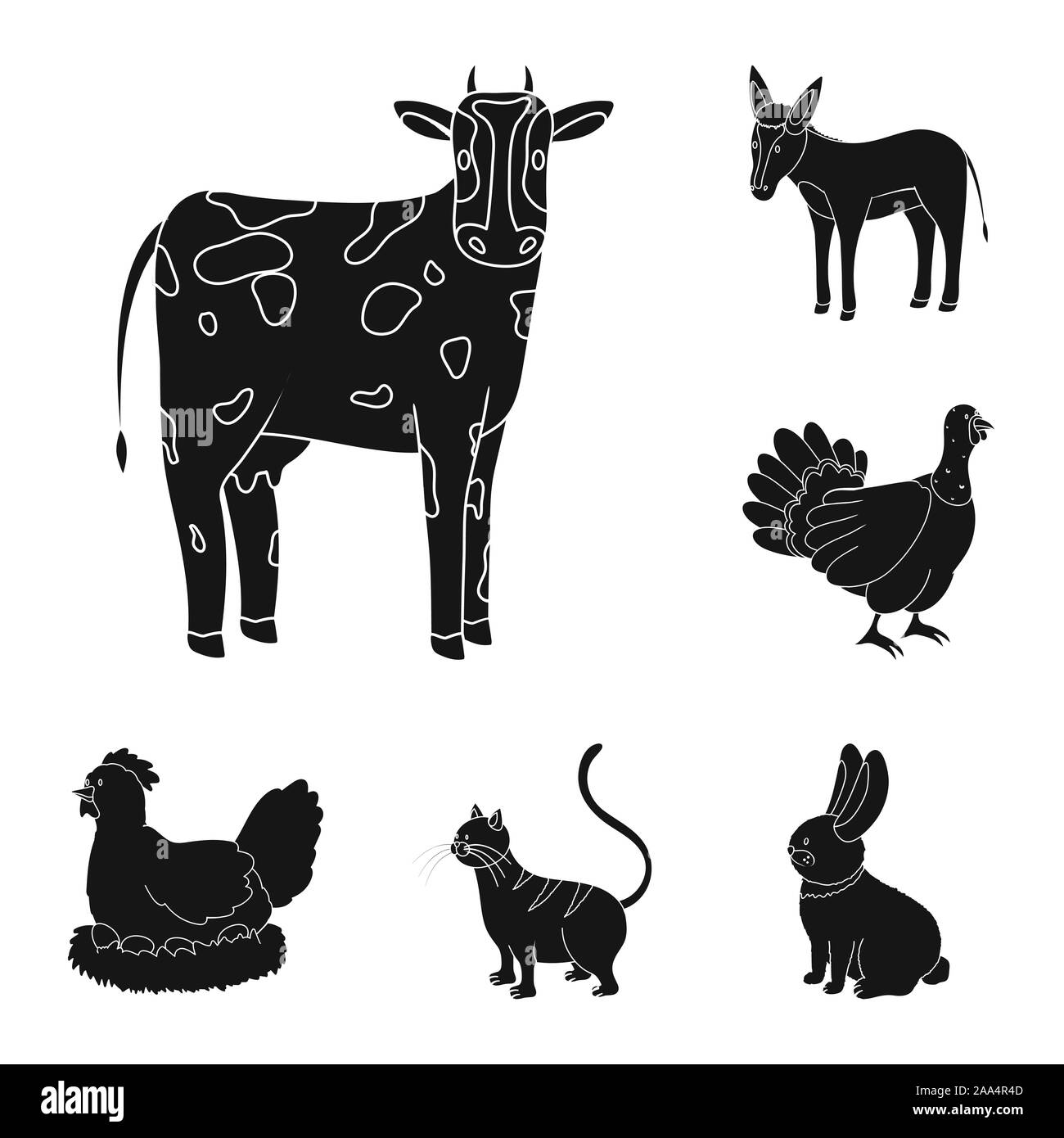 Vector design of ranch and organic icon. Collection of ranch and food ...