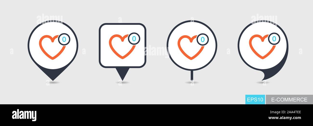 Favorites pin map icon. E-commerce sign. Map pointer. Map markers. Destination vector icon Stock Vector