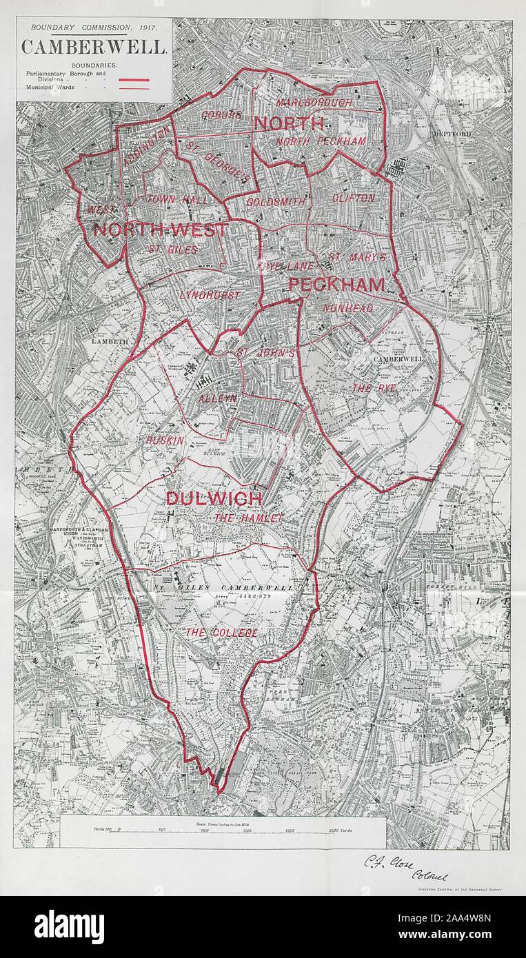 Camberwell Parliamentary Borough. Peckham Dulwich. BOUNDARY COMMISSION