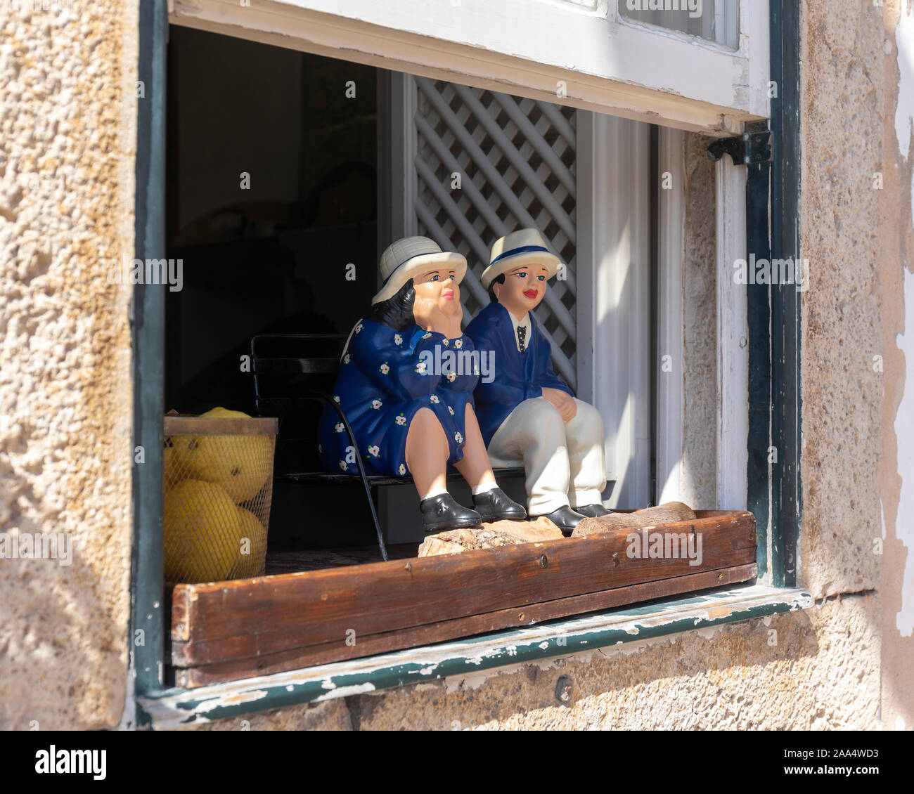 Tourist Entertainment, Obidos, Portugal. Stock Photo