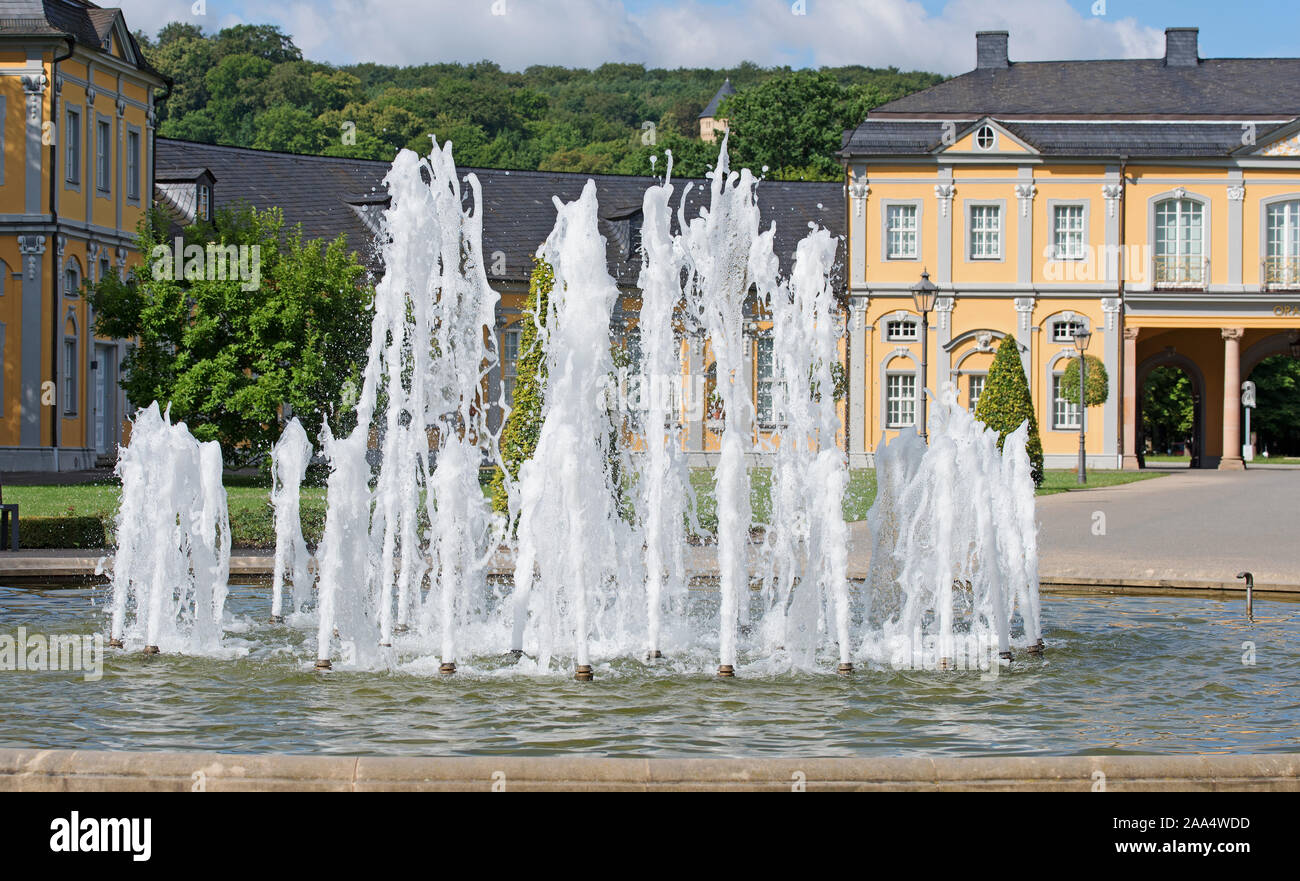 View of the kitchengarden in the city of Gera, 2016, with fountain Stock Photo