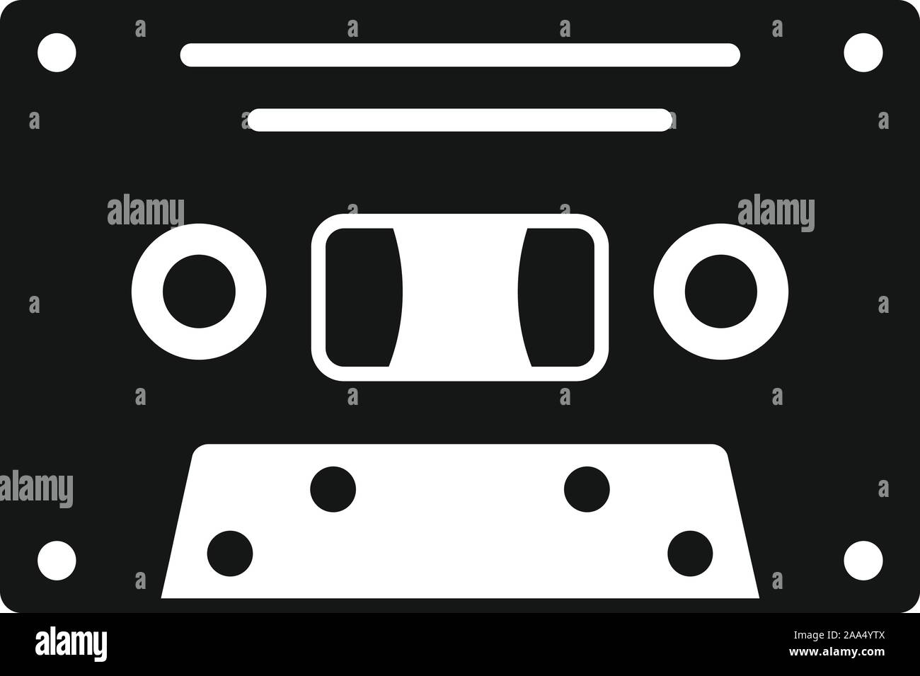 Music cassette icon. Simple illustration of music cassette vector icon ...