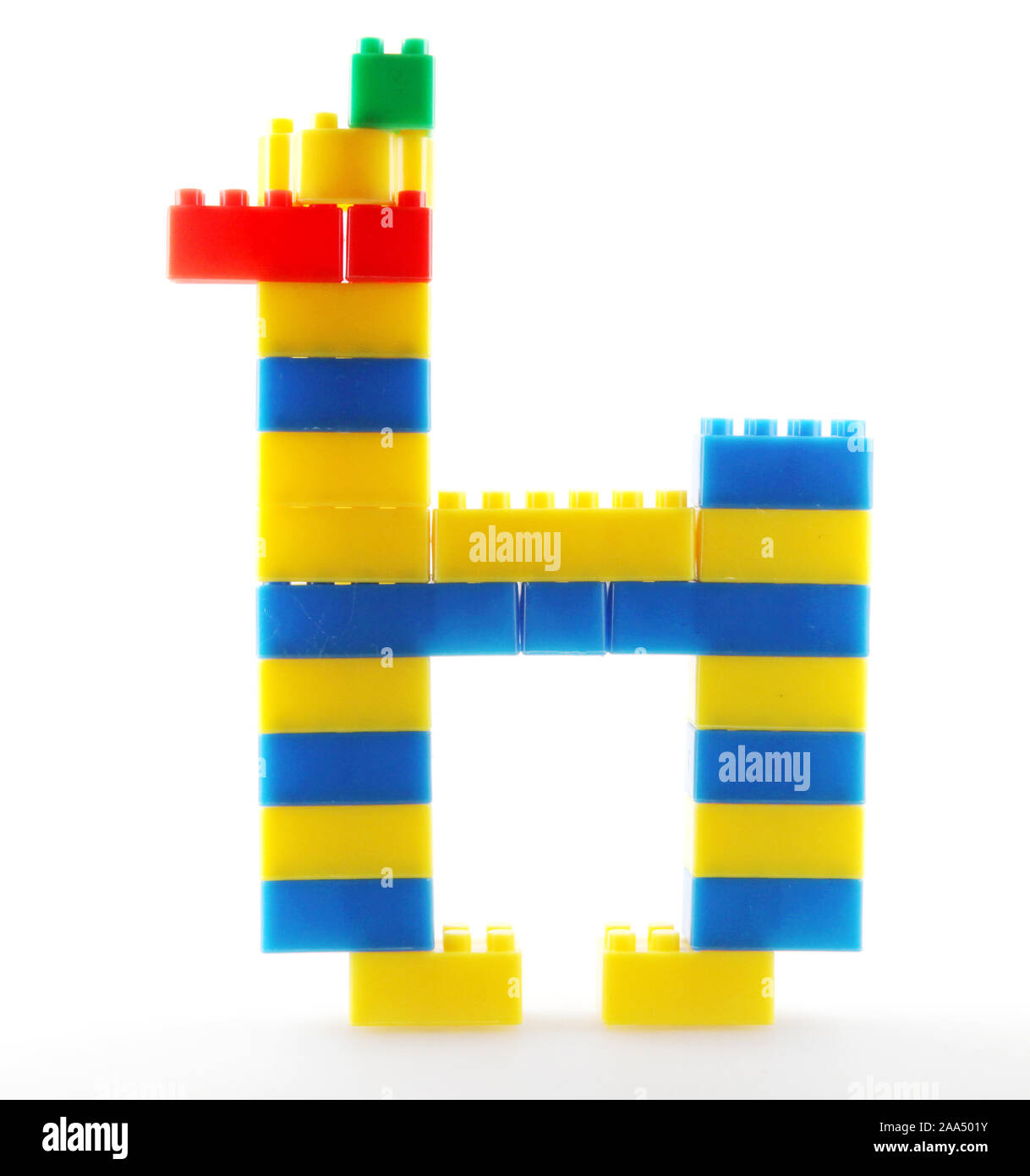 Plastic building blocks toys isolated on white background Stock Photo ...