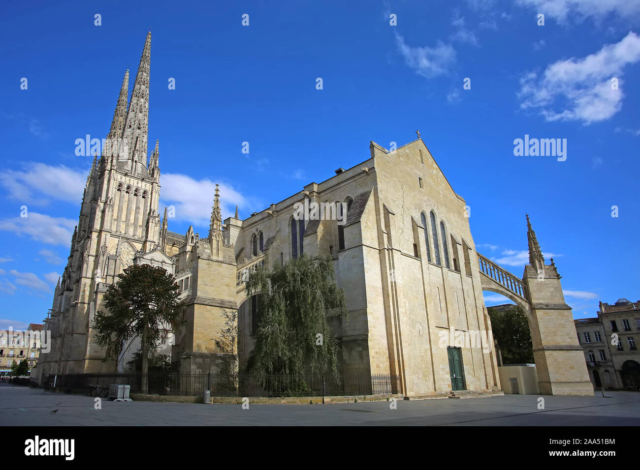 Beautiful St. Andre Cathedral from the 12th and the 14th century & is a UNESCO world heritage site, in the centre of the city, Bordeaux, France. Stock Photo