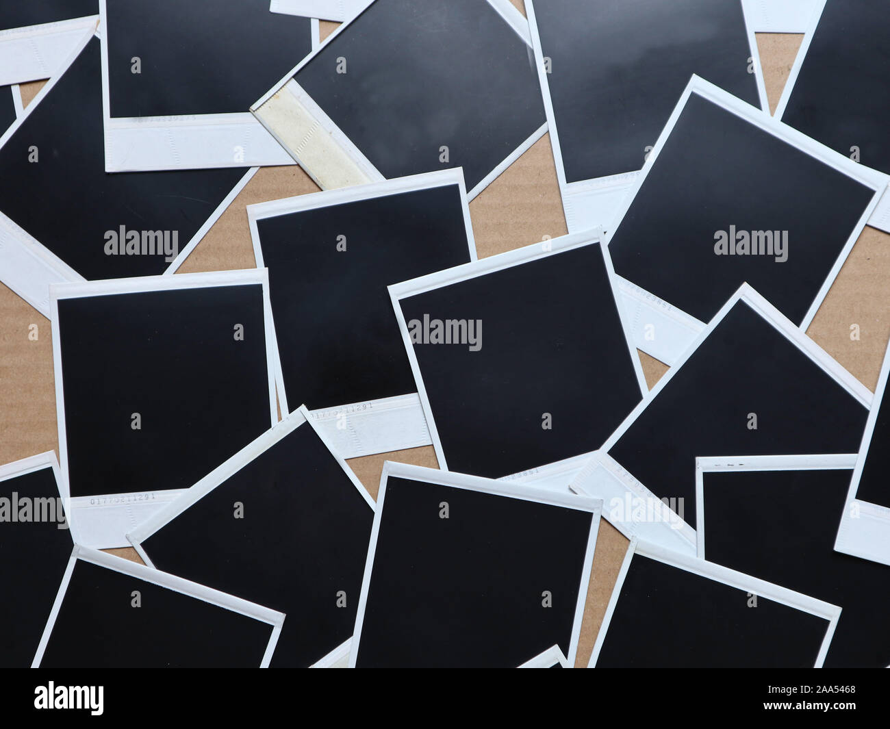 Set of retro photo frames Many polaroid on a cardboard background