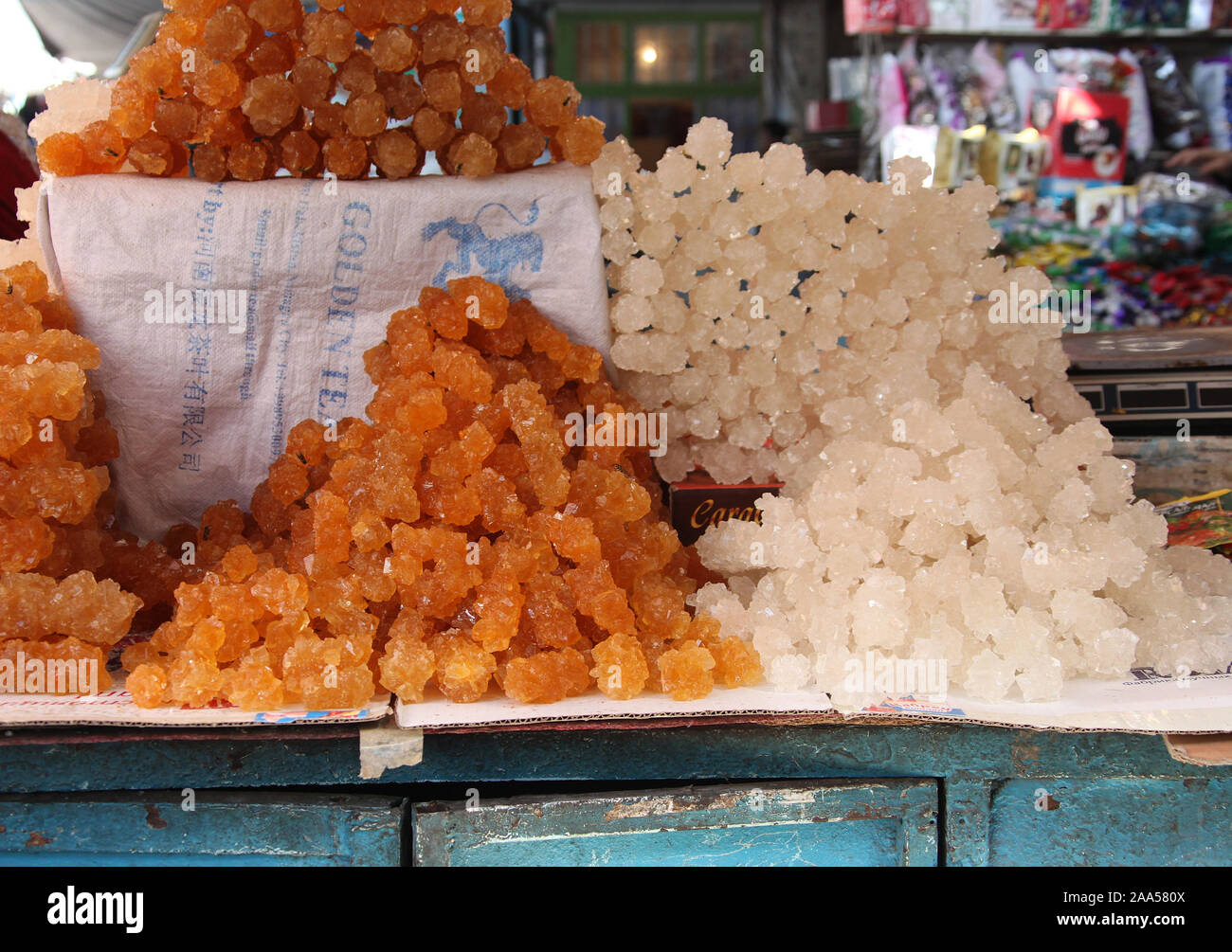 Sugar for sale at Osh Bazaar Stock Photo Alamy