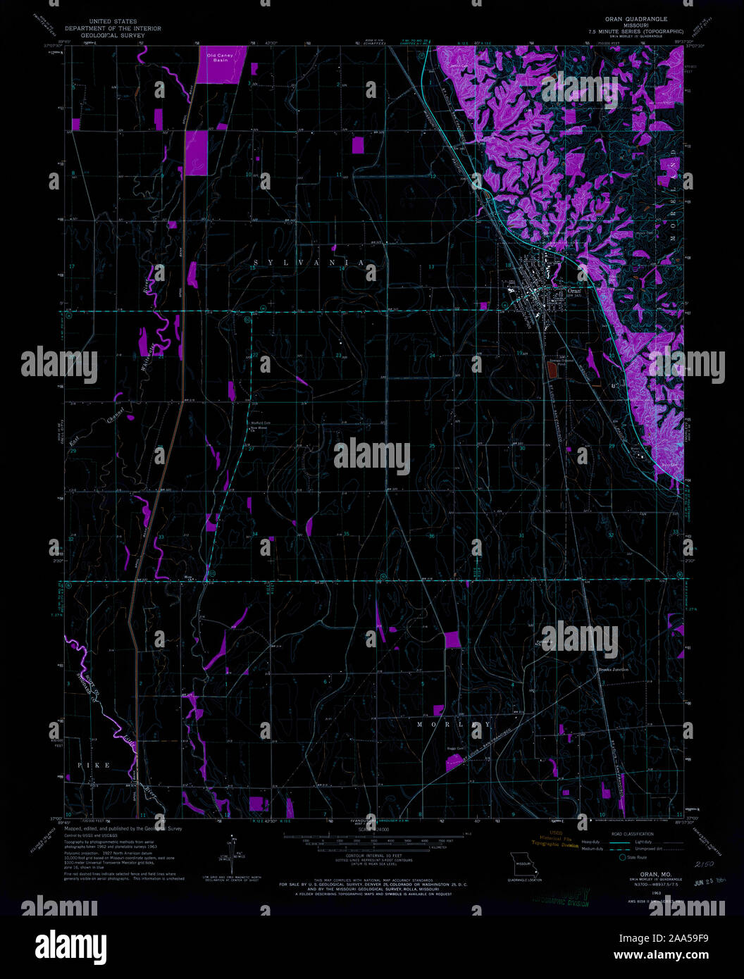 Oran missouri map hires stock photography and images Alamy