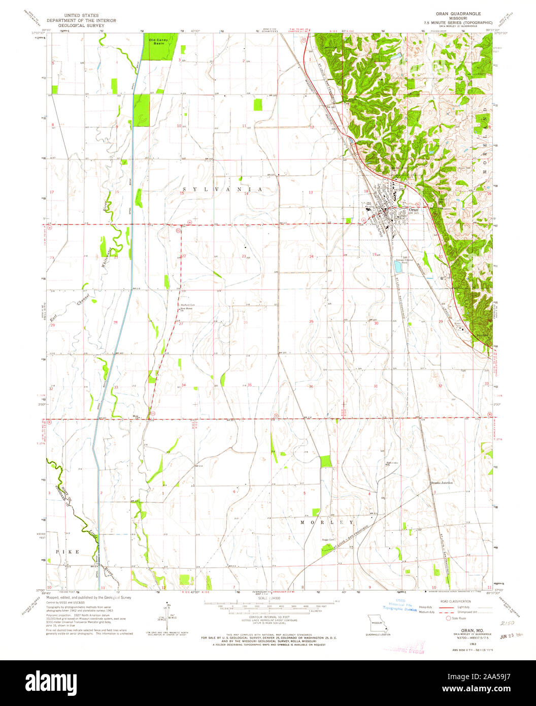 Map of oran missouri Cut Out Stock Images & Pictures Alamy