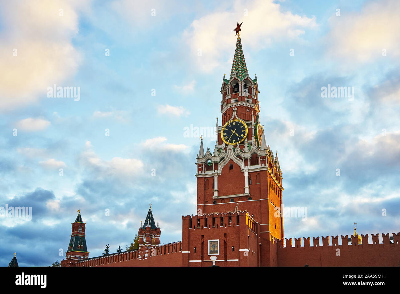 10.28.2018 Red Square Moscow Kremlin Chimes. symbol of Russia. Stock Photo