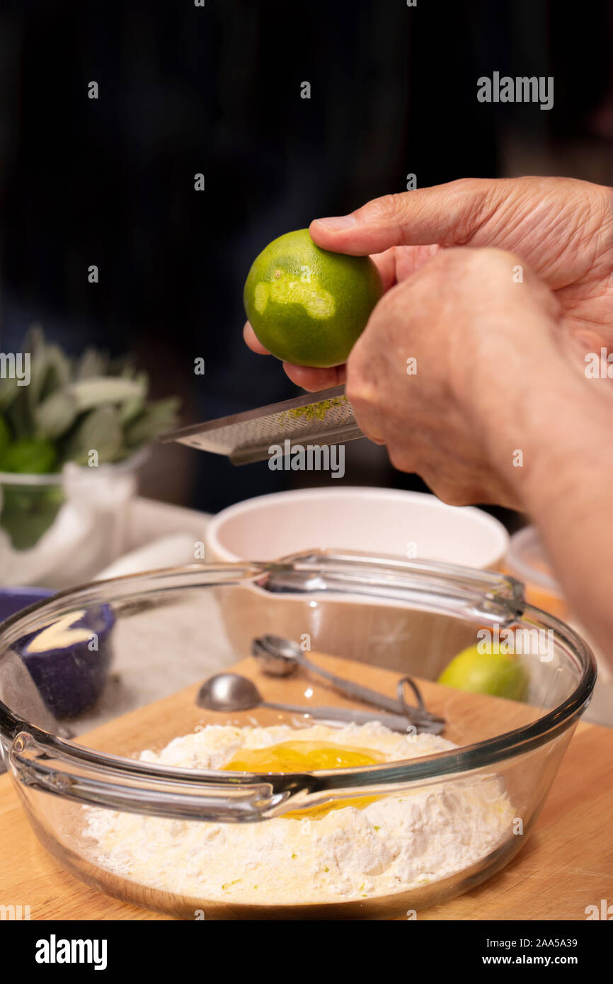 Pasta dough being made with flour and eggs during a pasta making class