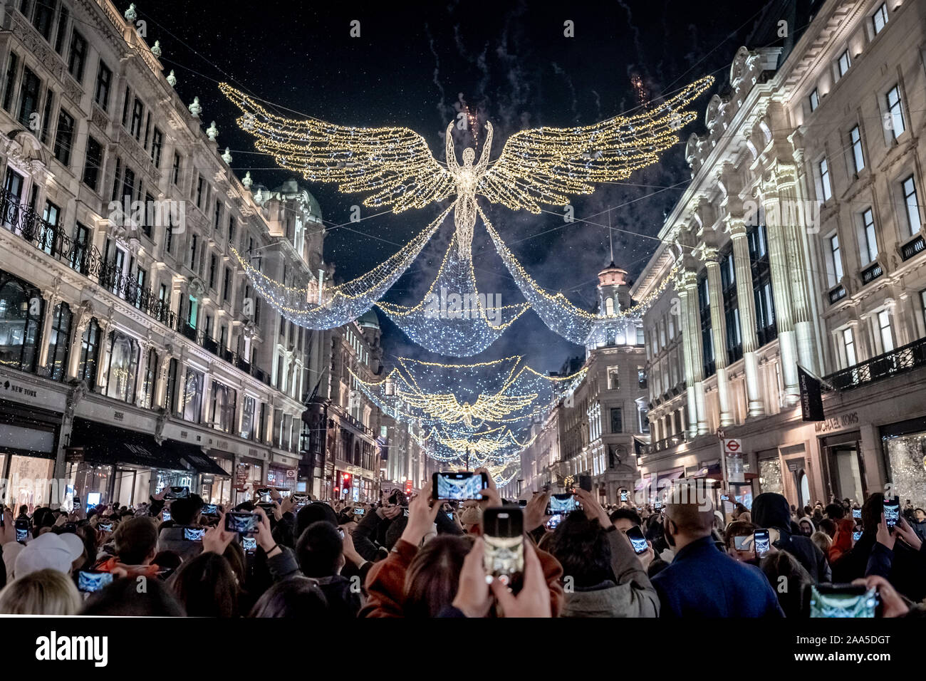 London, UK. 14th Nov 2019. Regent Street Christmas Lights switchon
