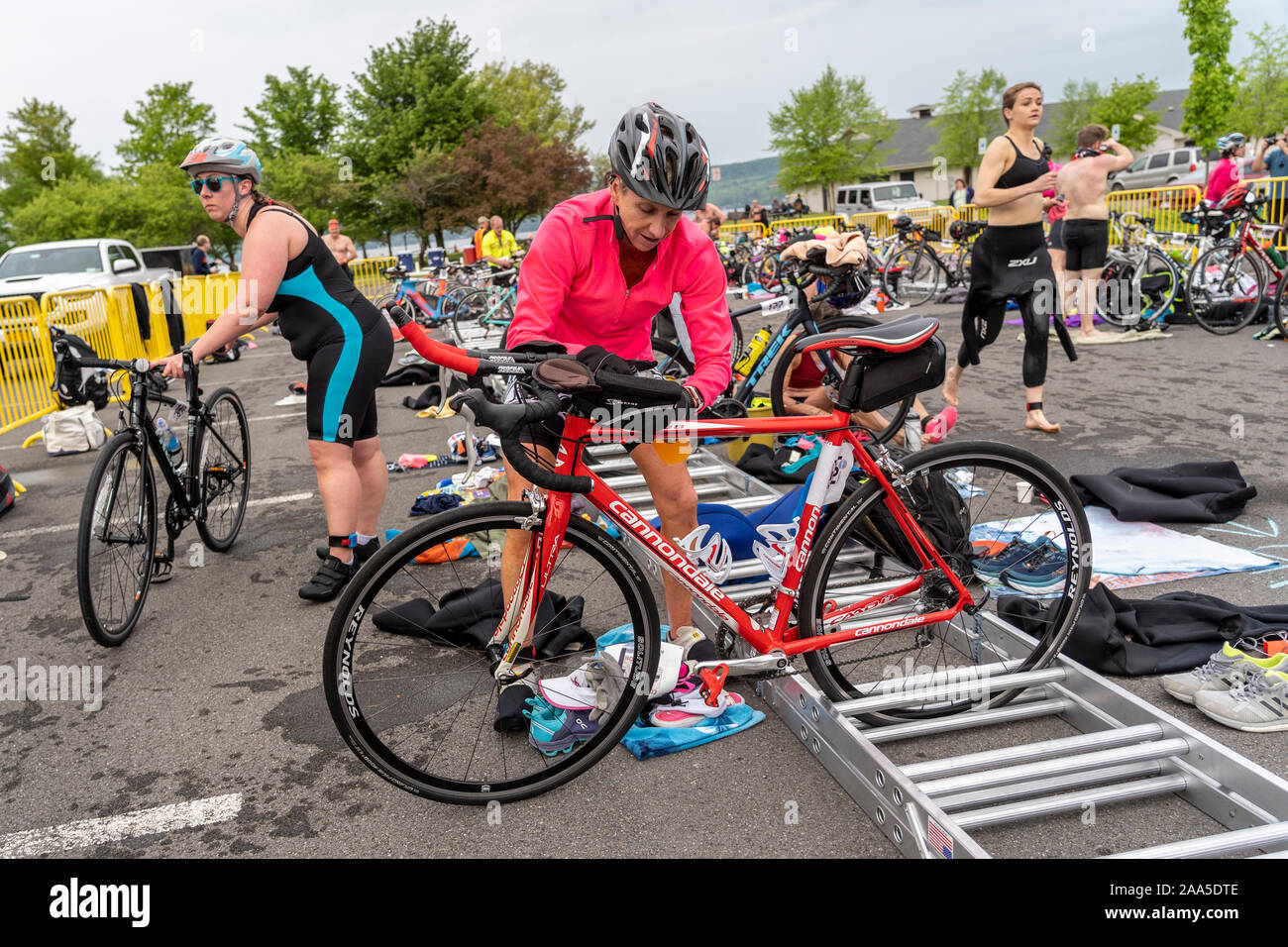 Cooperstown Triathlon 2019 Stock Photo