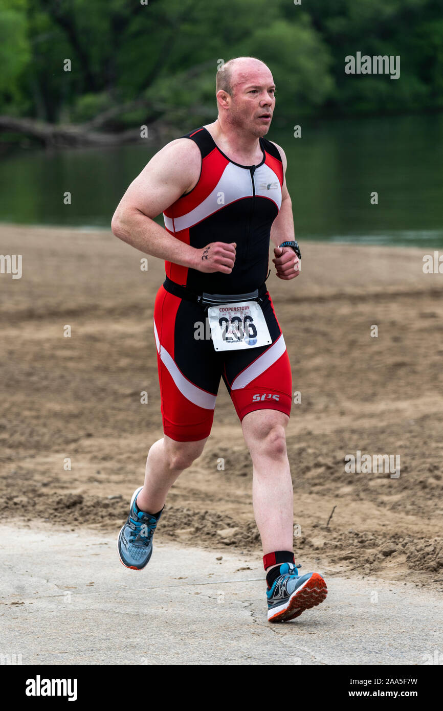 Cooperstown Triathlon 2019 Stock Photo