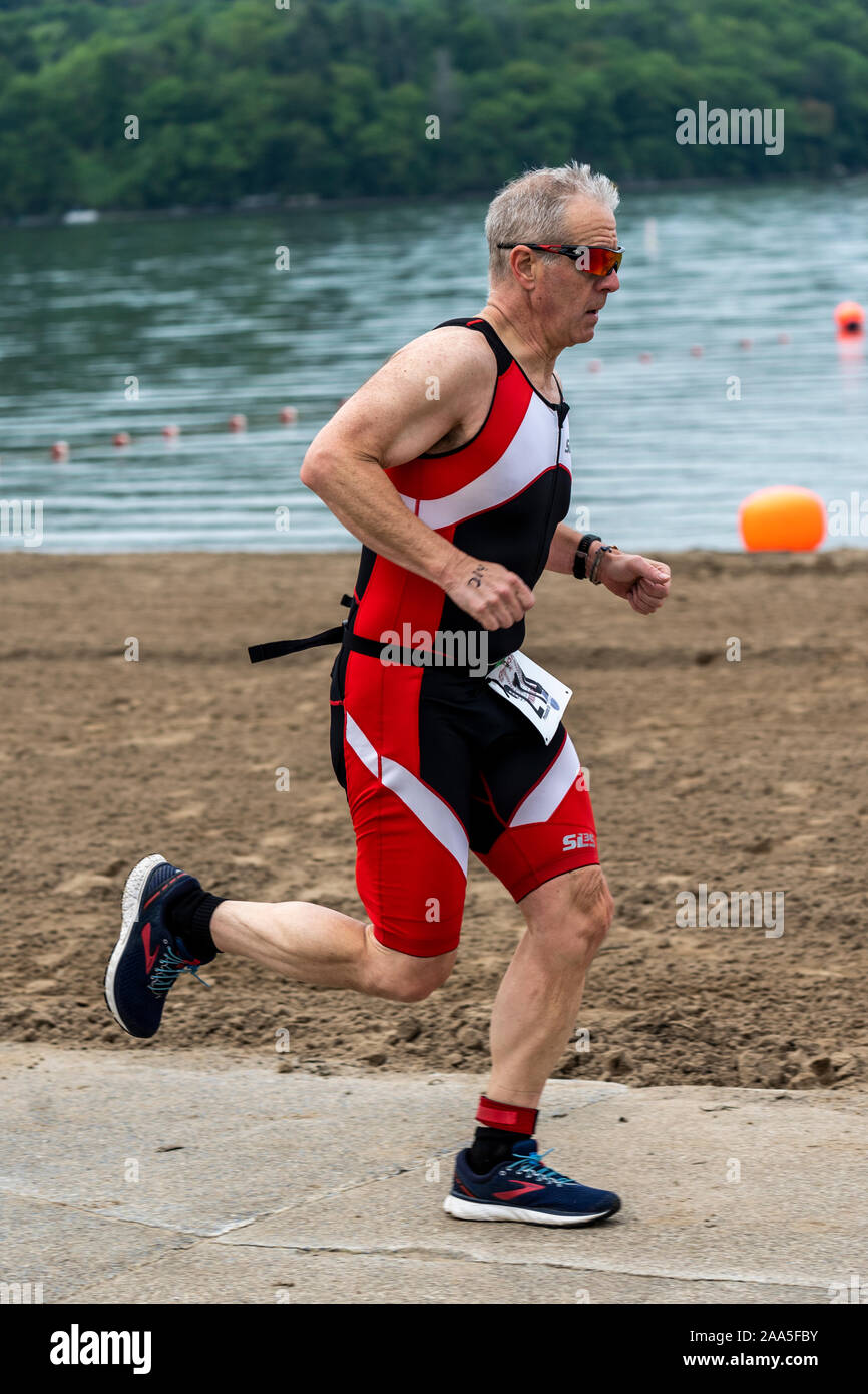Cooperstown Triathlon 2019 Stock Photo