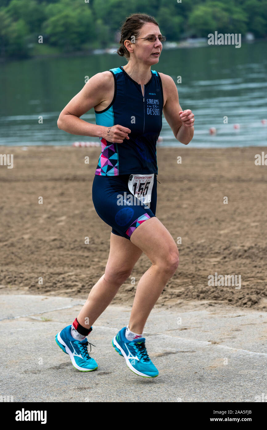Cooperstown Triathlon 2019 Stock Photo