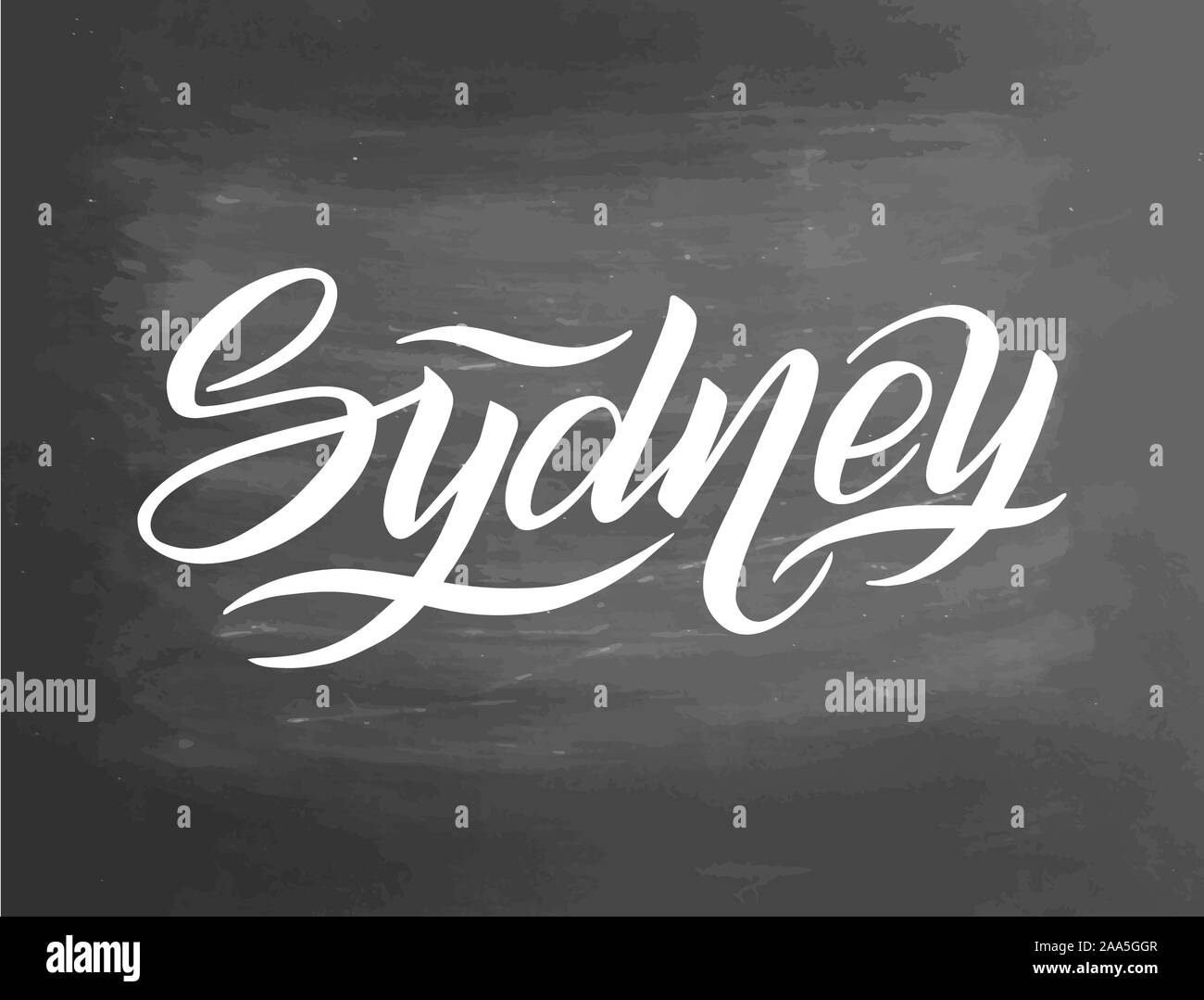 Hand written city name. Hand lettering calligraphy. Sydney. Hand made