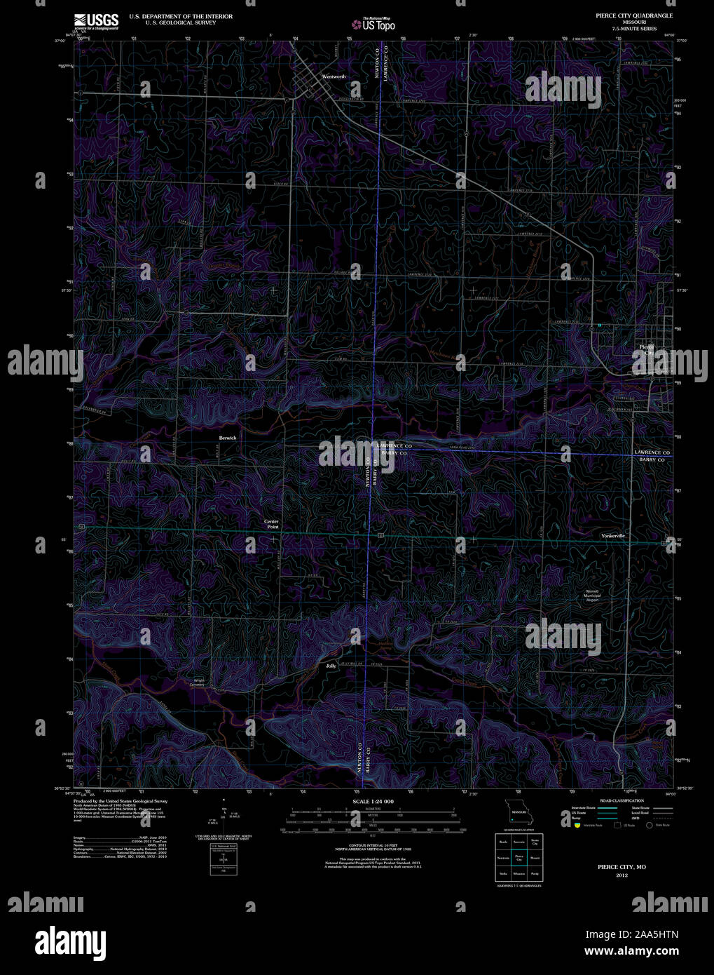 Map of pierce city missouri hires stock photography and images Alamy