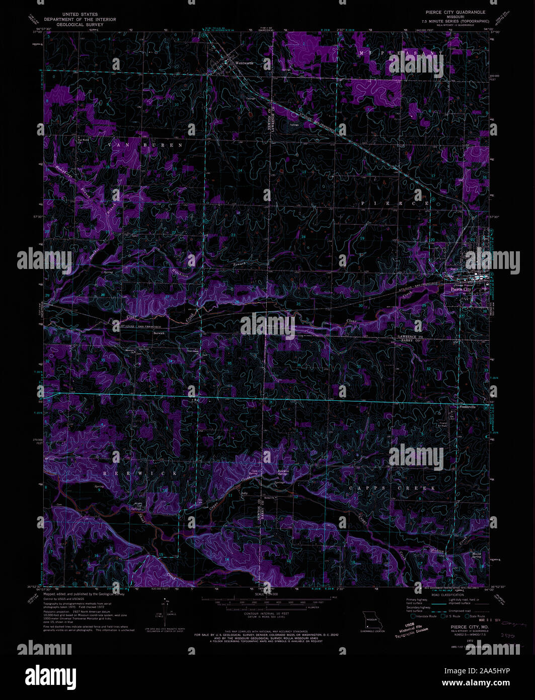 Map of pierce city missouri hires stock photography and images Alamy