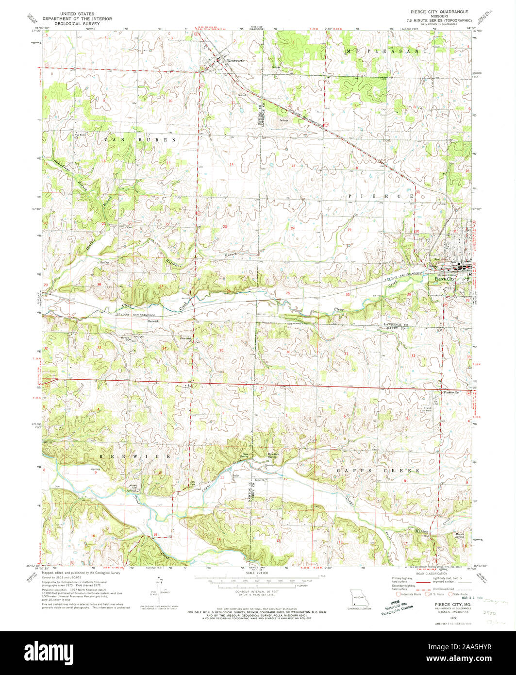 Map of pierce city hires stock photography and images Alamy