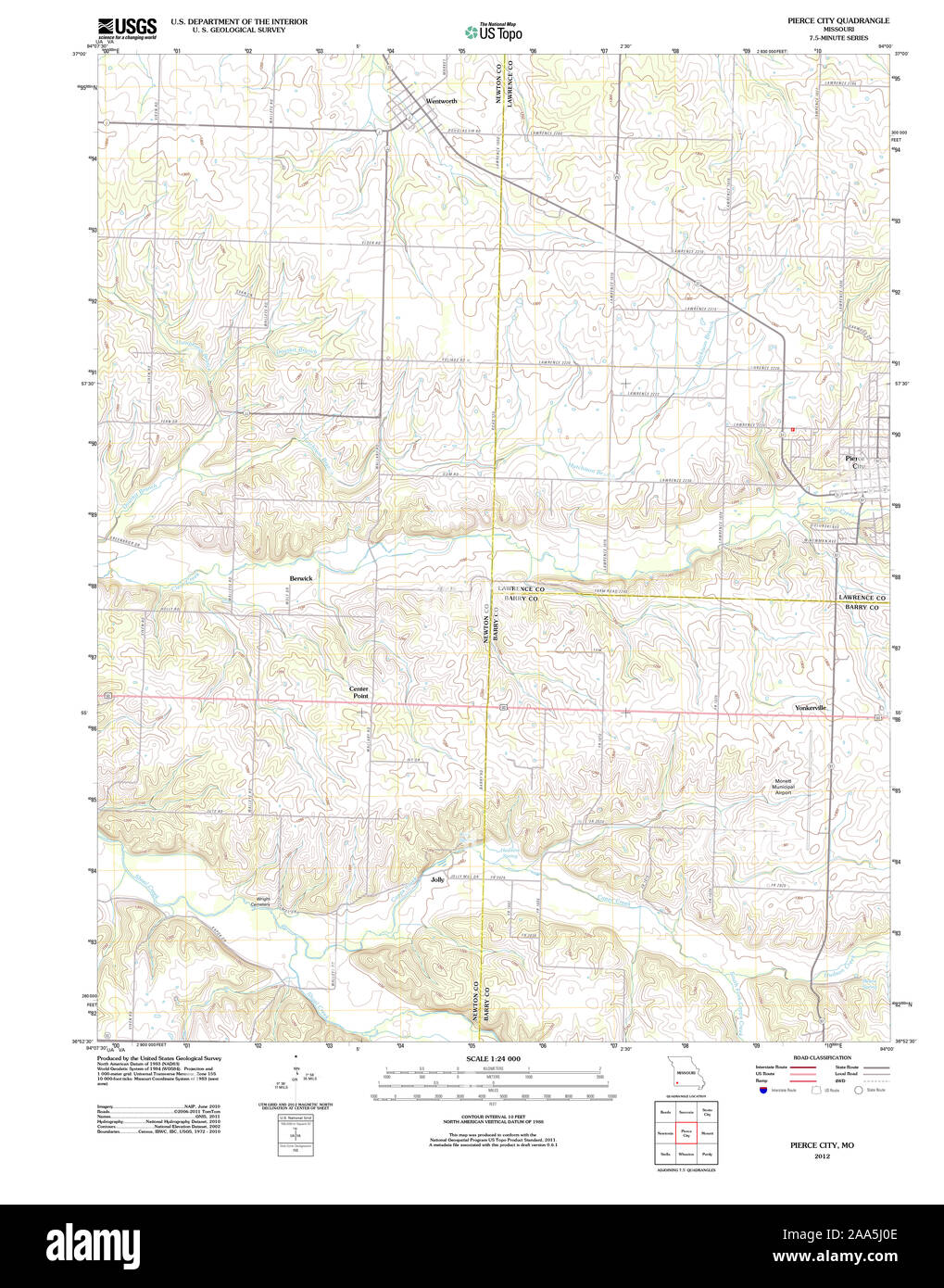 Map of pierce city missouri hires stock photography and images Alamy