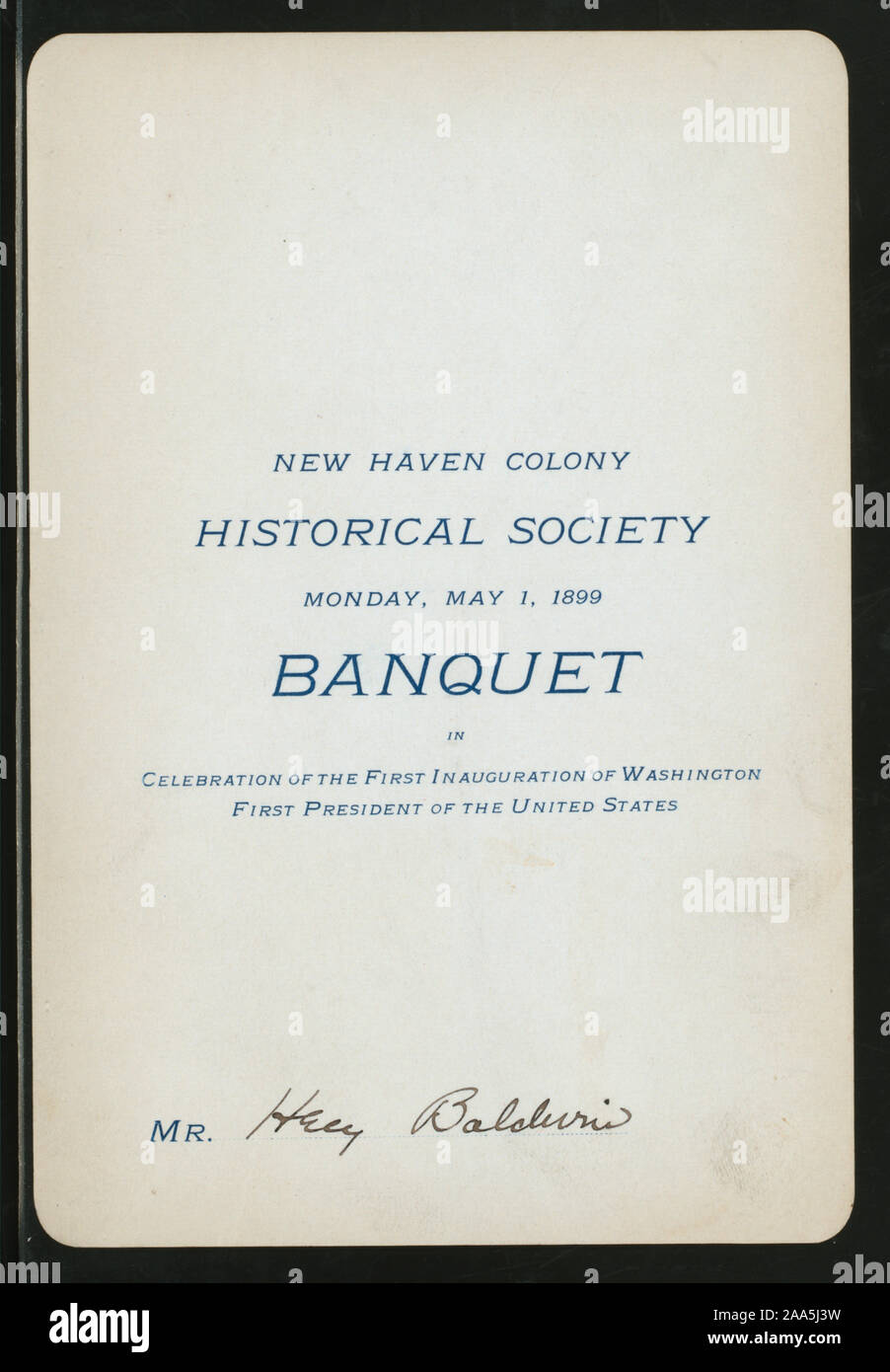 MENUS USED AS PLACE CARD; CITY NOTED BY FNB; BANQUET IN CELEBRATION OF