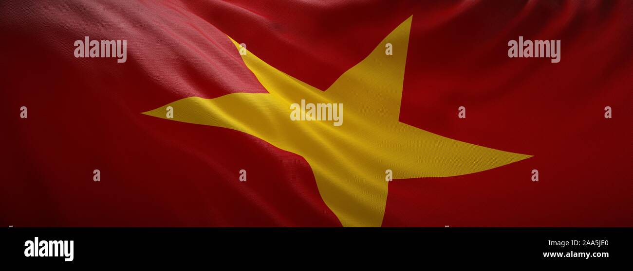 Official flag of Vietnam. Web Banner. Stock Photo