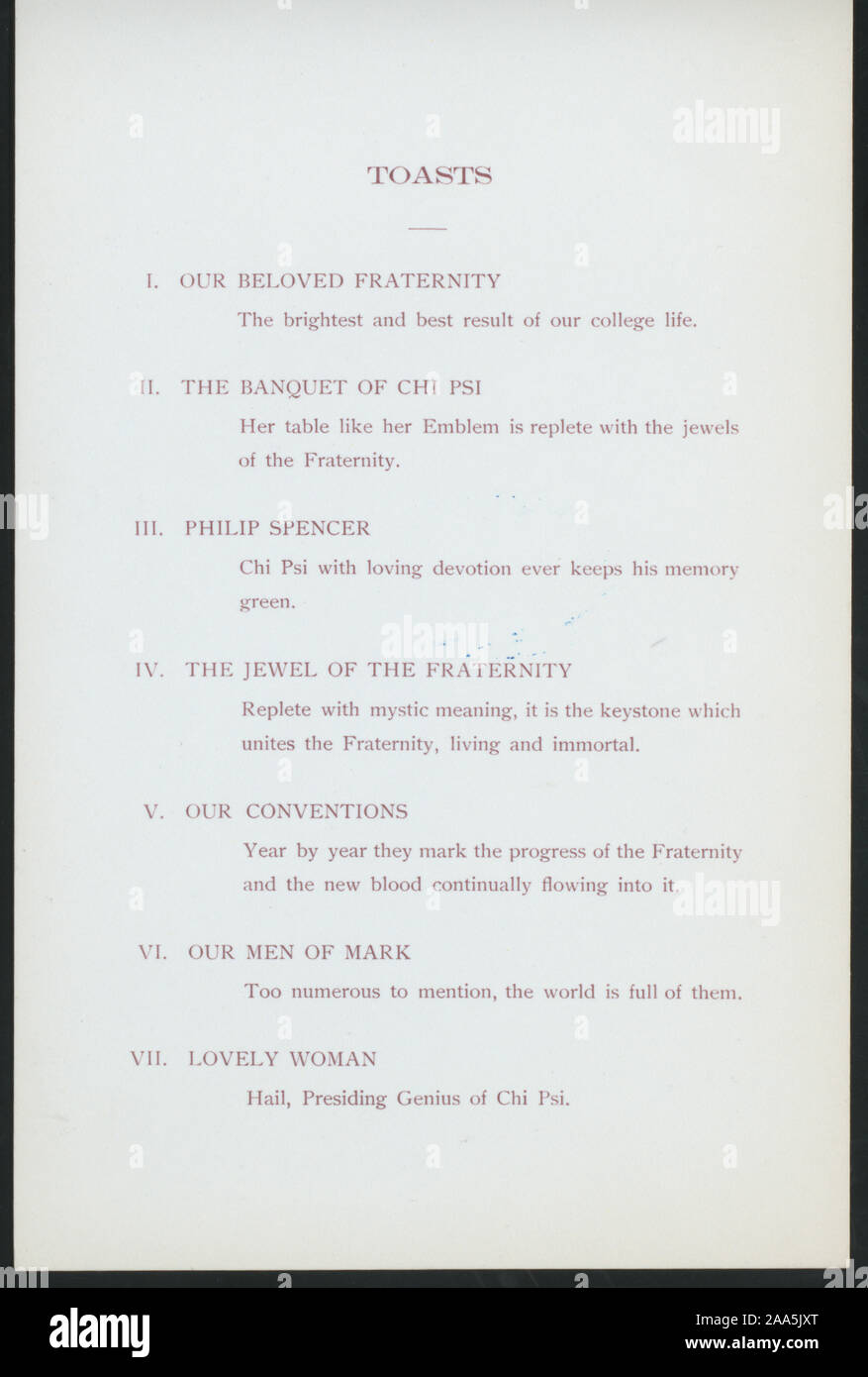 FRENCH; EMBOSSED FRATERNITY LETTERS IN GOLD AND BLUE; GOLD AND BLUE