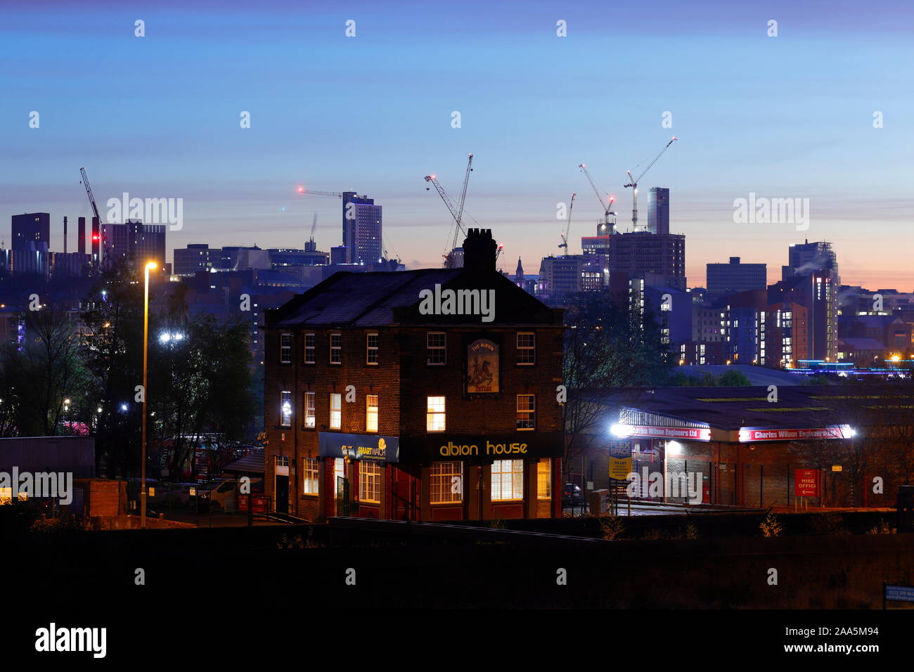 Tower cranes on Leeds skyline. Altus House will be Yorkshire's tallest
