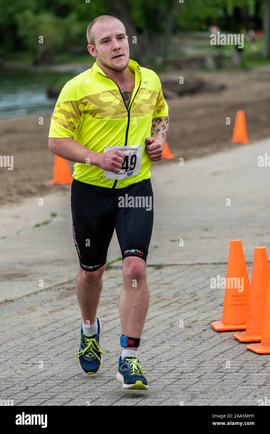 Cooperstown Triathlon 2019 Stock Photo