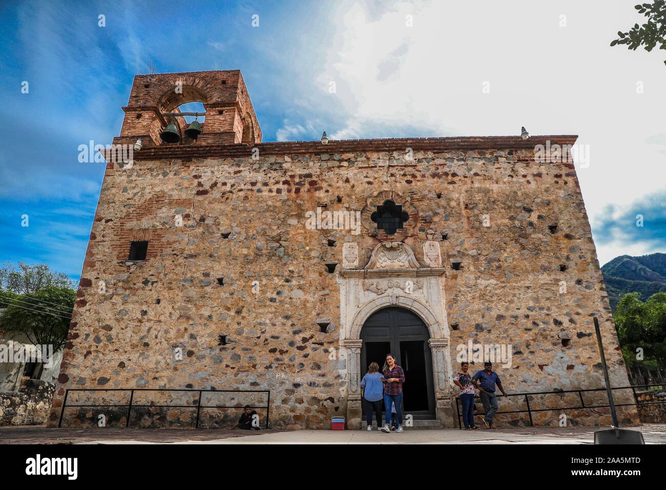 Chapel of the Virgin of the Balvanera in the La Aduana community in Alamos, Sonora Mexico. The adoration of 'La Valvanera' in Sonora is in honor of the maiden, Virgen de la Valvanera. More than 400 years ago or sixteenth century they perform invocation on November 19. From 45 to 300 kilometers are traveled by pilgrims from different cities of Sonora, Sinaloa and Chihuahua to reach the small chapel of the Virgen de la Balvanera in the community of La Aduana. The invocation is a religious celebration or celebration of a figure © (© Photo: LuisGutierrez / NortePhoto.com)  Marisol Soto Stock Photo