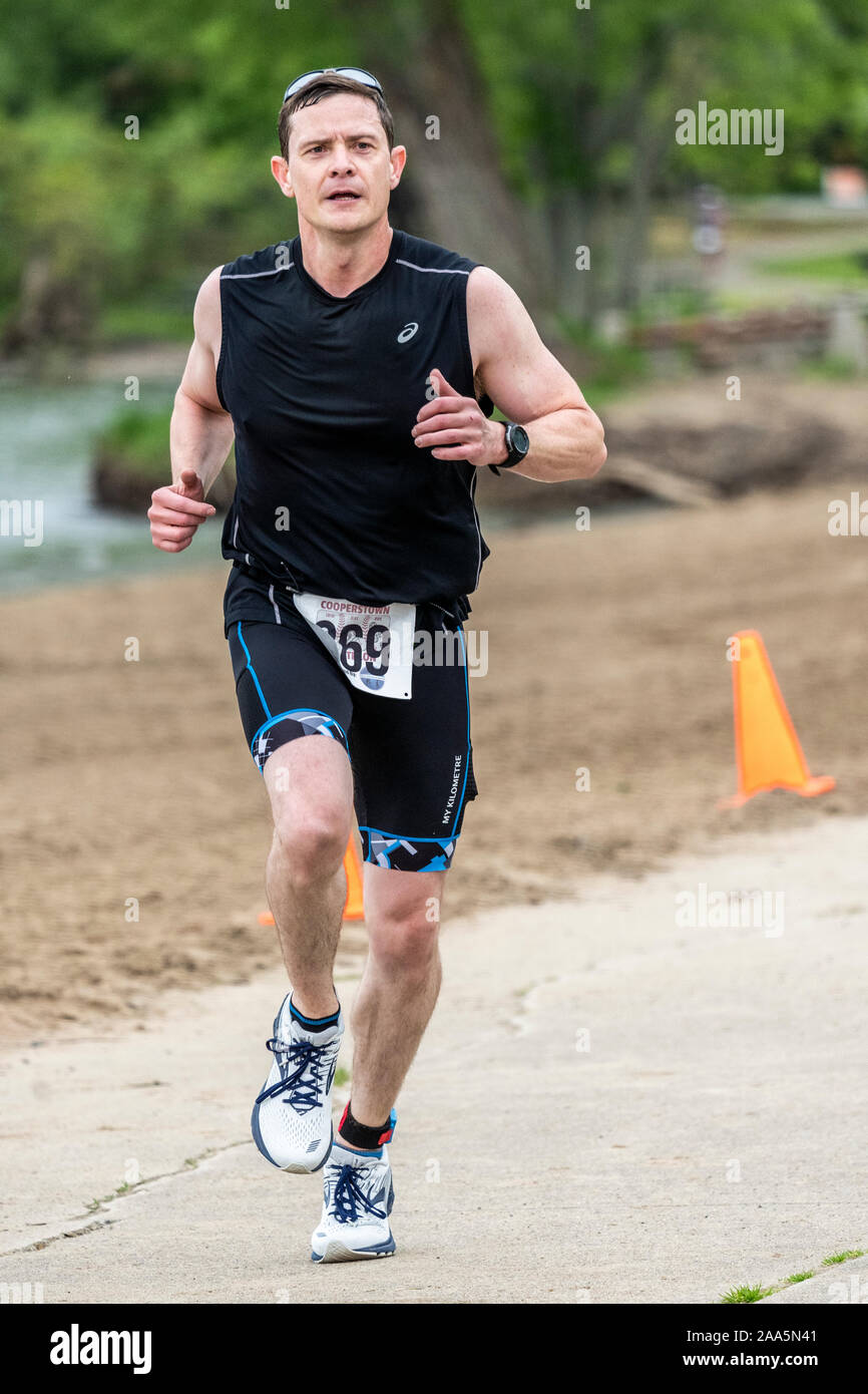 Cooperstown Triathlon 2019 Stock Photo