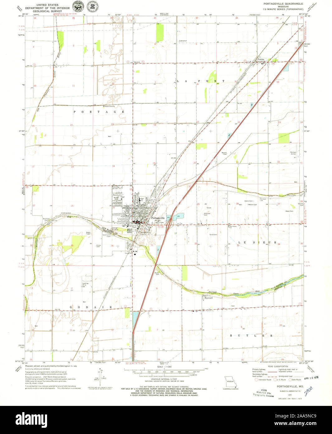 Portageville missouri map hires stock photography and images Alamy