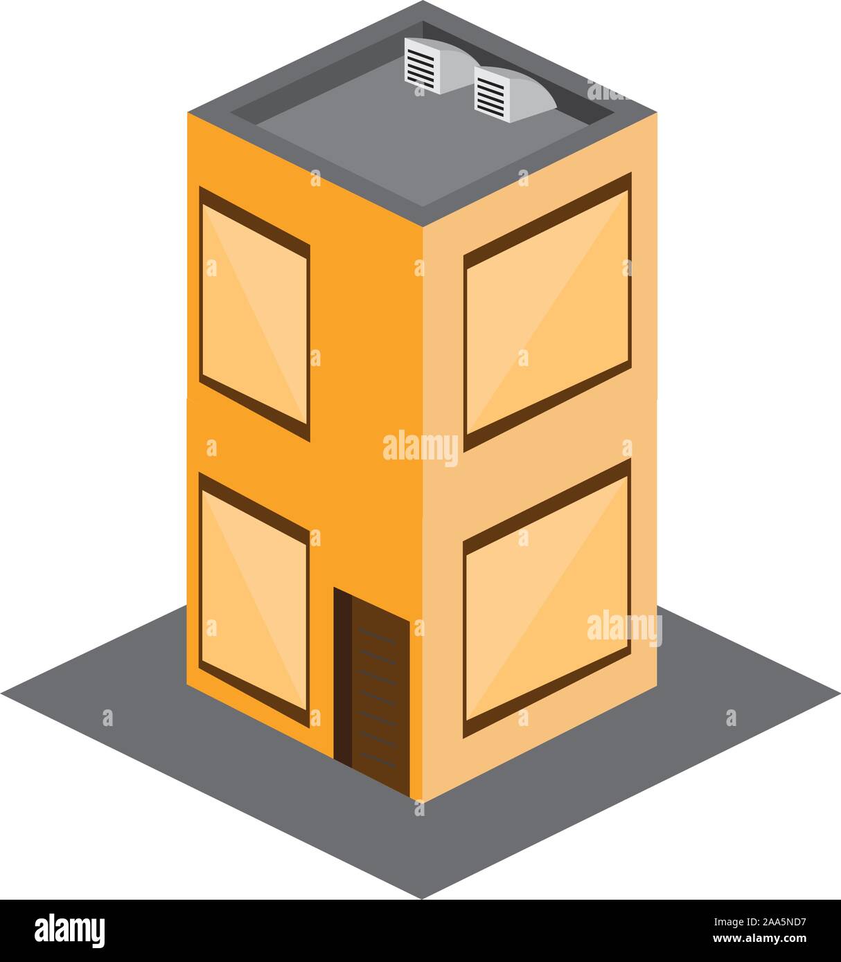 Isolated 3D building on a white background - Vector Stock Vector Image ...