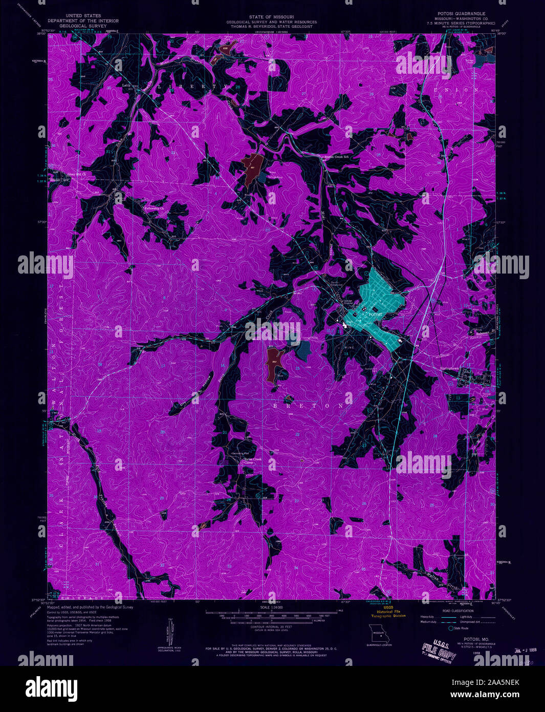 Map of potosi missouri hires stock photography and images Alamy